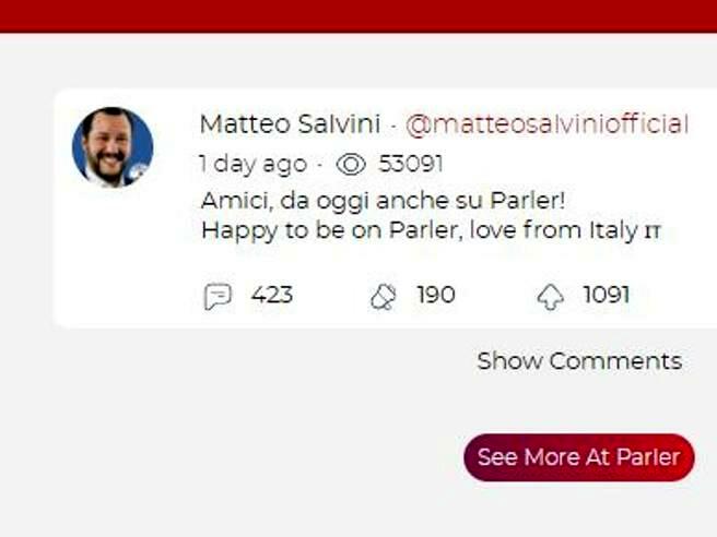 Parler: il social per i trumpiani a cui si è iscritto anche Matteo Salvini