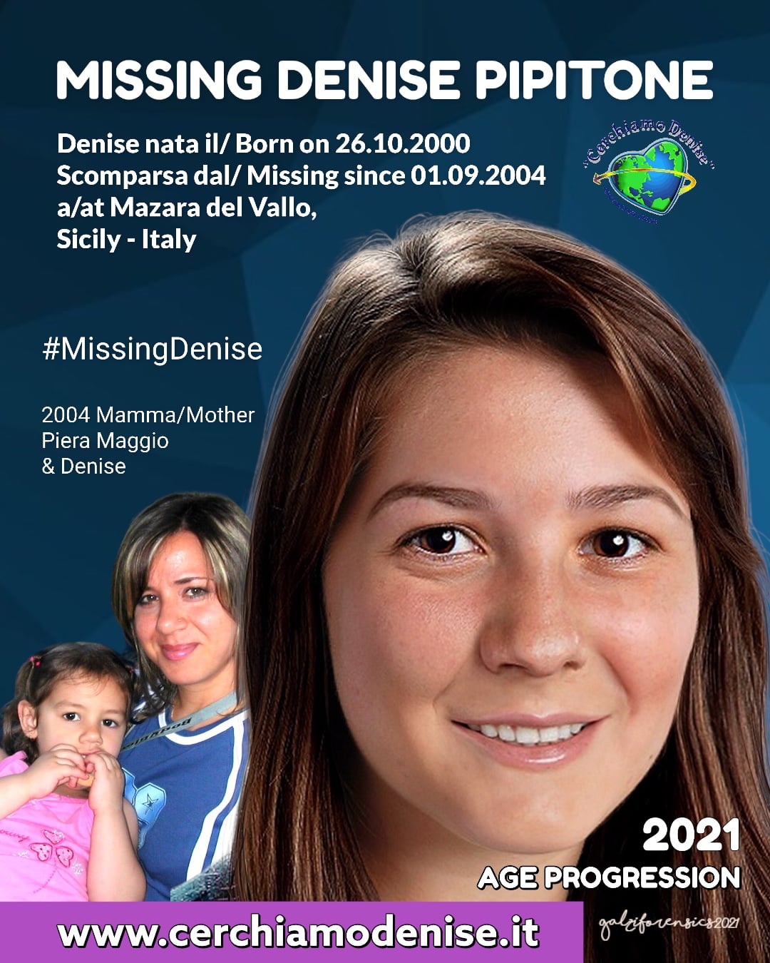 Denise Pipitone: pubblicata l’age progression del 2021