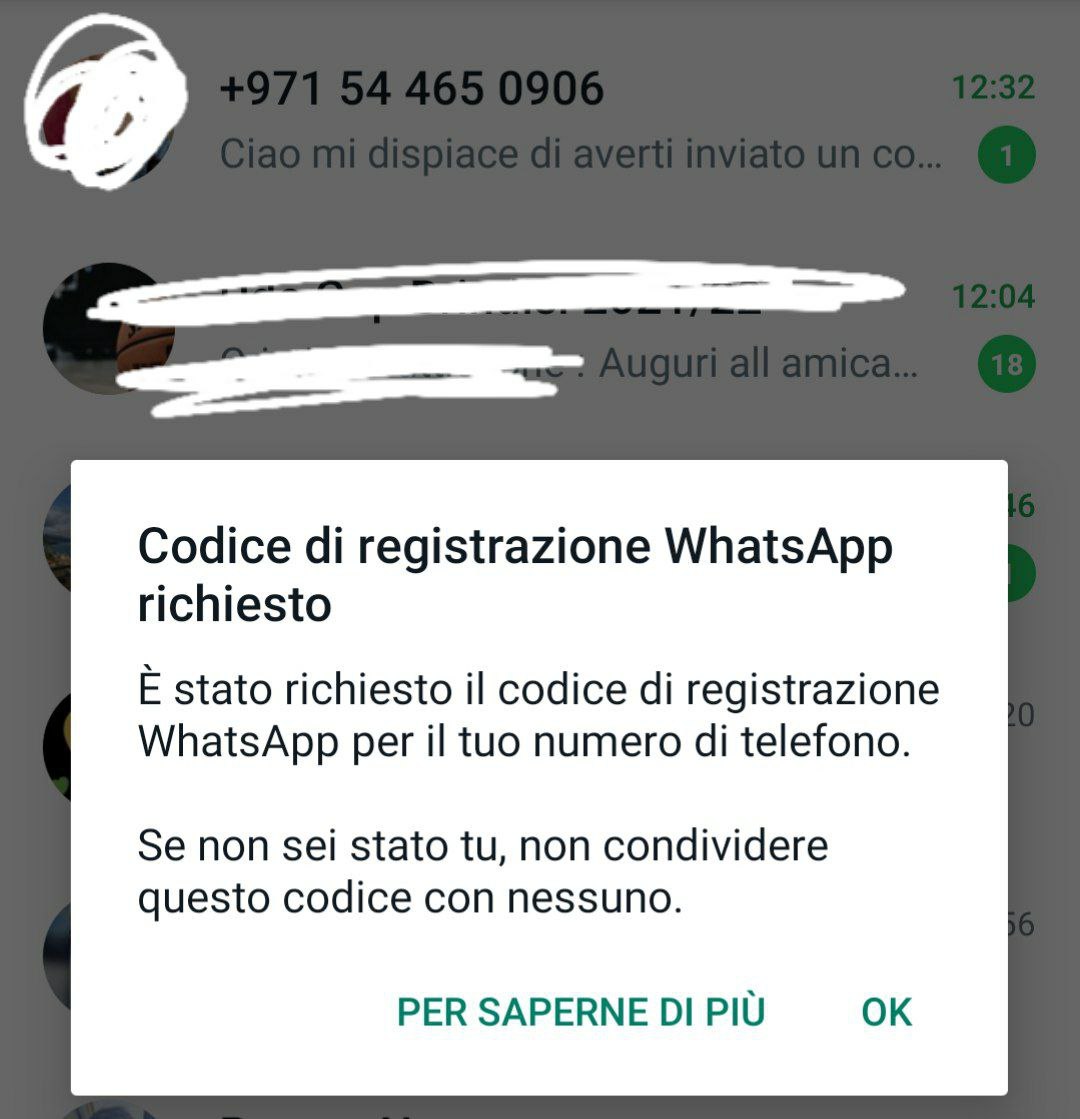 Whatsapp: occhio alla truffa del codice